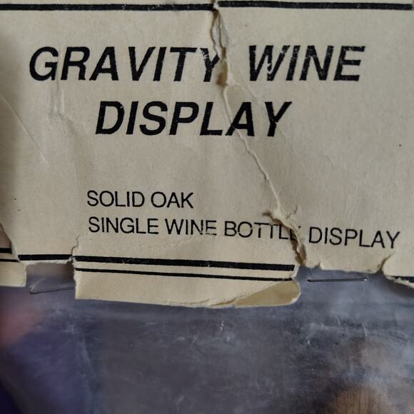 1980s Artisan Wood Gravity Floating Single Wine Bottle Holder Triangle Shape - Picture 7 of 7